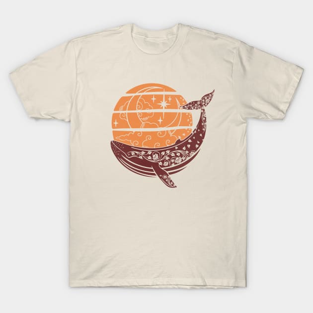 Whale Between Crescent Moon and The Stars T-Shirt by Tees For UR DAY